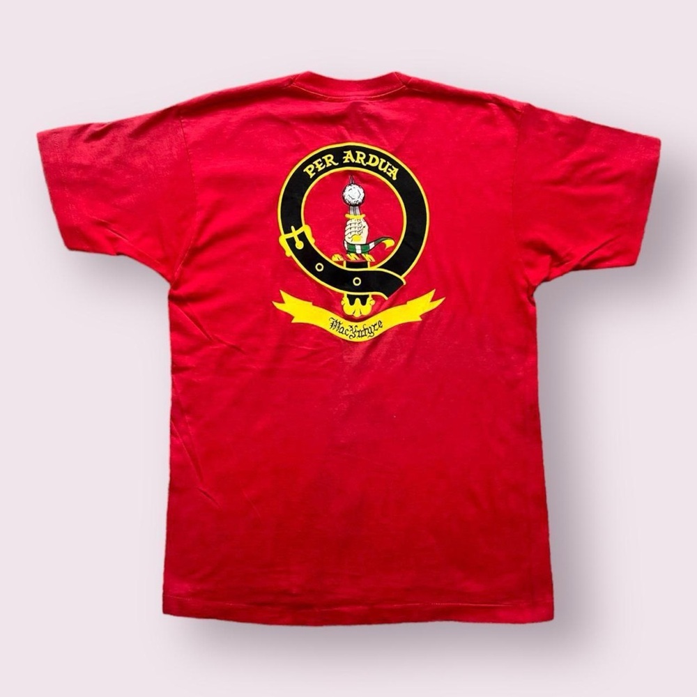 Vintage 90s Fruit of the Loom Per Ardua Royal Air Force T-Shirt Tee - Red